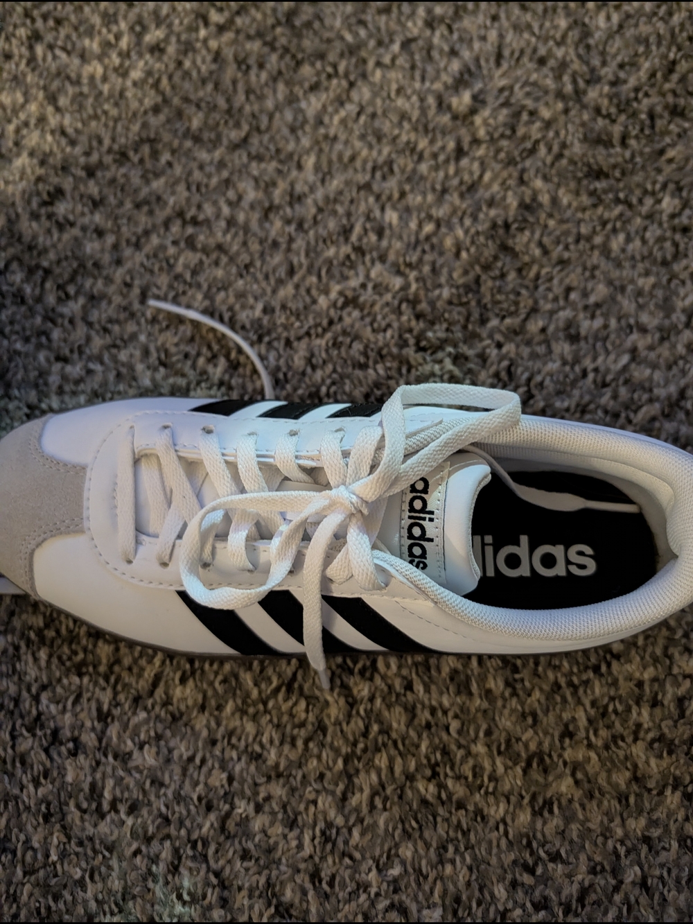 adidas White & Black Classic Lace-Up Sneakers - Picture 5 of 6